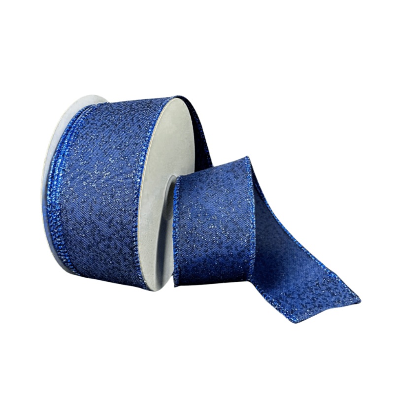 1.5" Glitter Confetti Ribbon: Navy Blue - 10yds