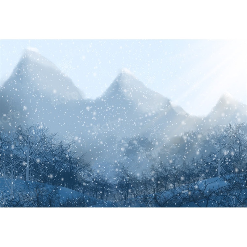 Kate Winter Wonderland Backdrop Snow Mountain for Photography 5x3ft - newborns and babies Microfiber (Printed)