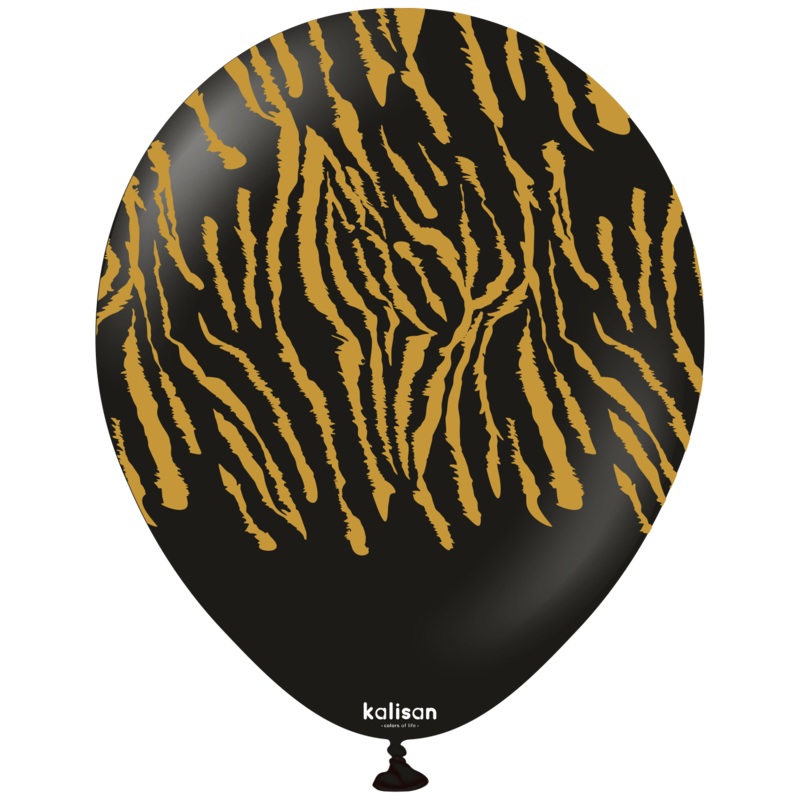 Tiger Animal Print Black 12 Latex Balloons (25 count)