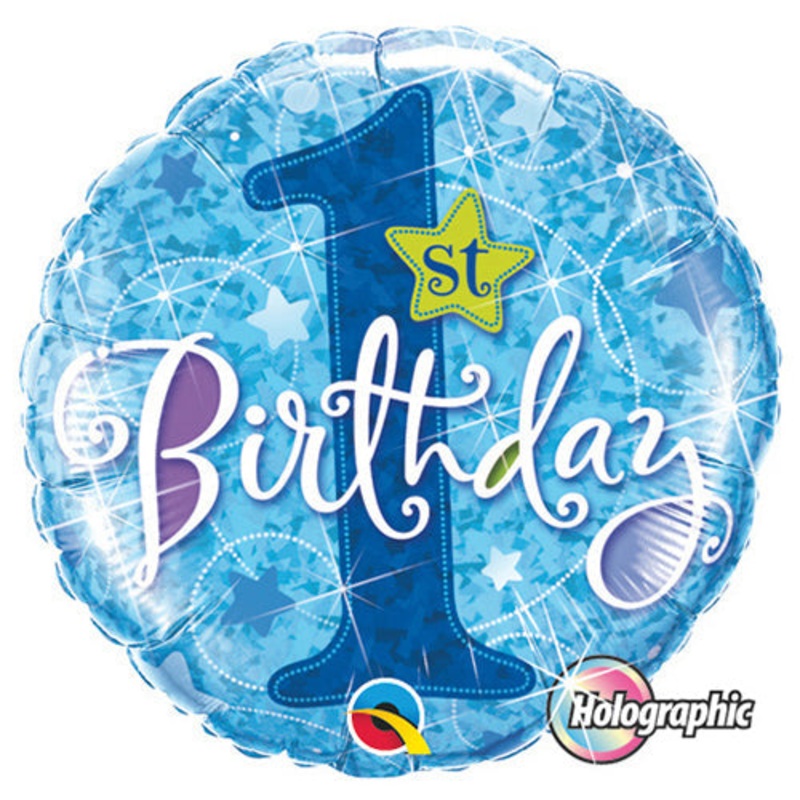 1st Birthday Stars - Blue 18 Balloon