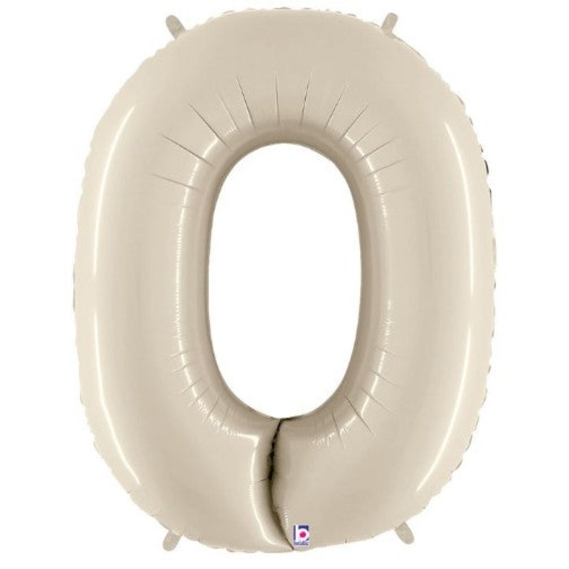 34" Betallic White Sand Number Balloons 0