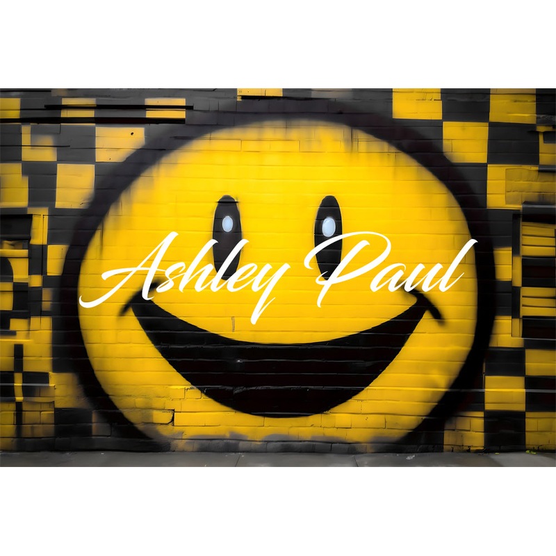 Kate Yellow and Black Plaid Smiley Face Backdrop Designed by Ashley Paul 7x5ft - small kids sitting / cake smash Microfiber (Printed)