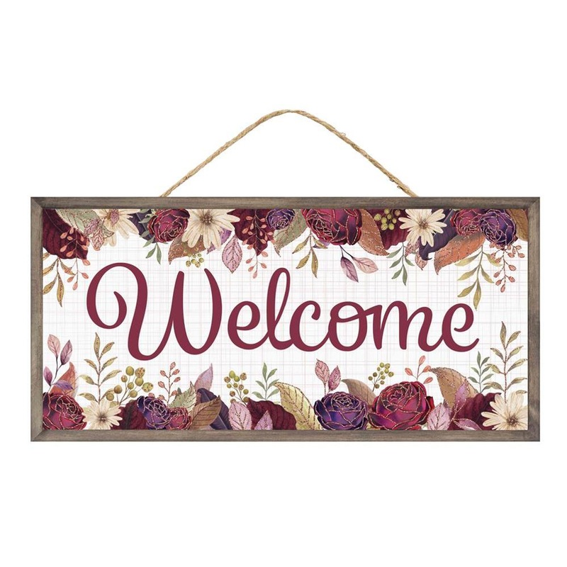 12.5" Fall Welcome Sign in Purples