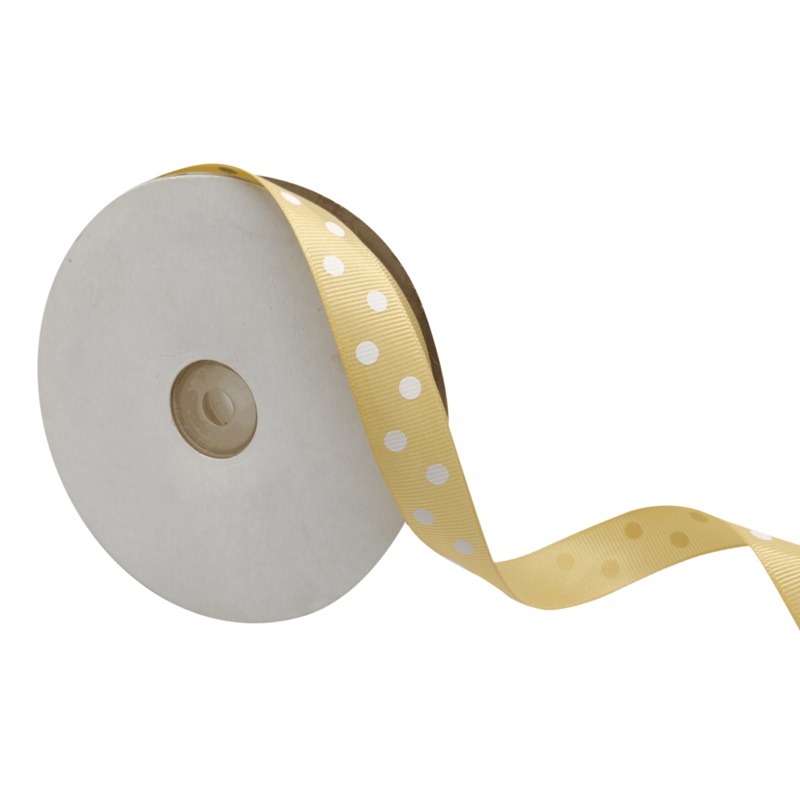 ARIA DOTS | BEIGE WITH WHITE | 20MM | 45MTR