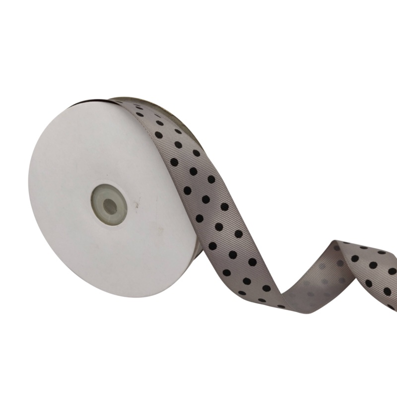 ARIA DOTS | DARK GREY WITH BLACK | 25MM | 45MTR