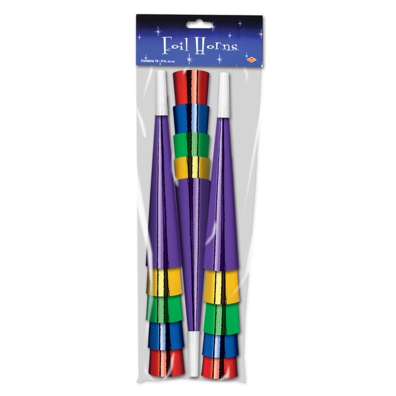 Foil Horn Assortment 9" | 15 ct