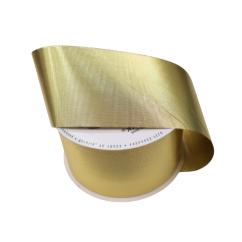 Offray Dynasty Metalique Ribbon | 1 Spool - Available In 3 Sizes! #3 (1/2 Wide x 25 Yards) Gold