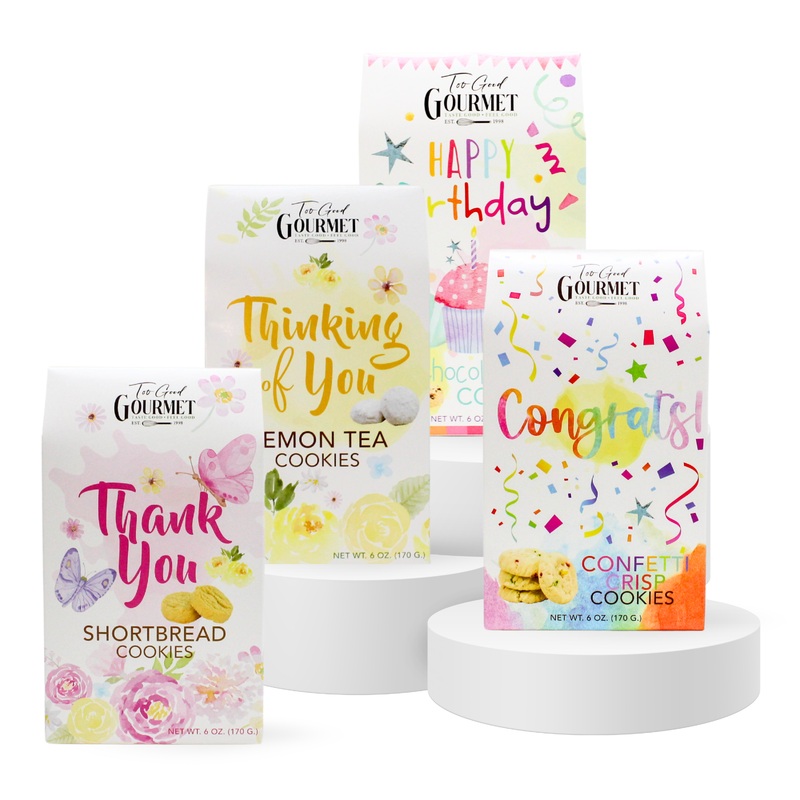 Too Good Gourmet - Sentiment Cookies - Shortbread, Lemon, Choc Chip, & Confetti Thinking of You - Lemon Tea Cookies