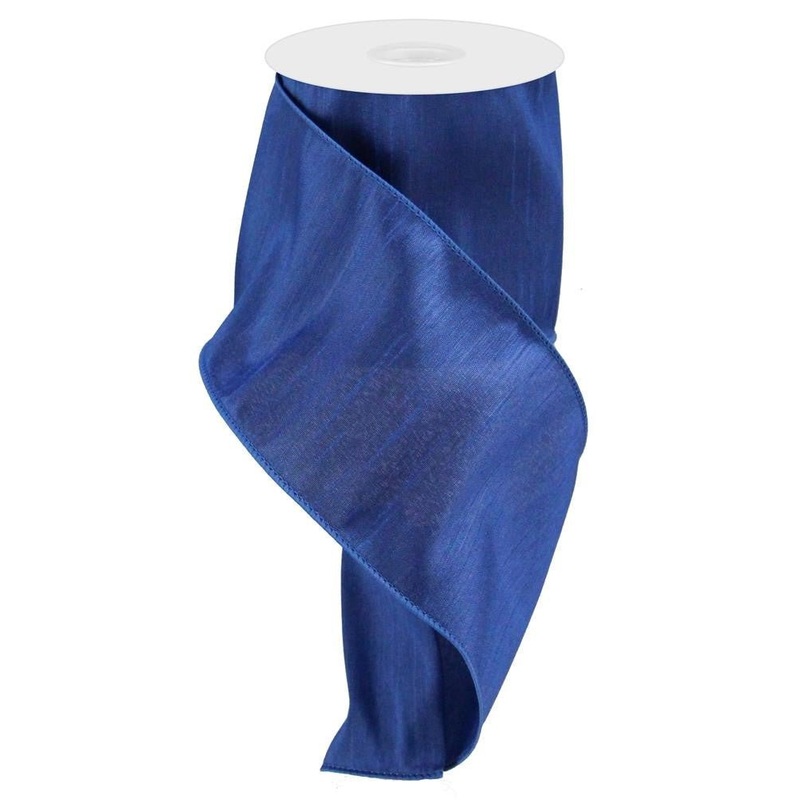 4" Faux Dupioni Ribbon: Royal Blue - 10yds