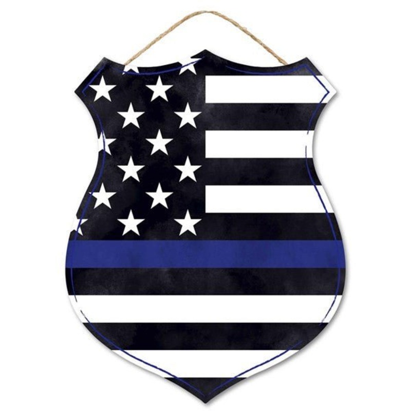 Police Badge Shape Flag Sign