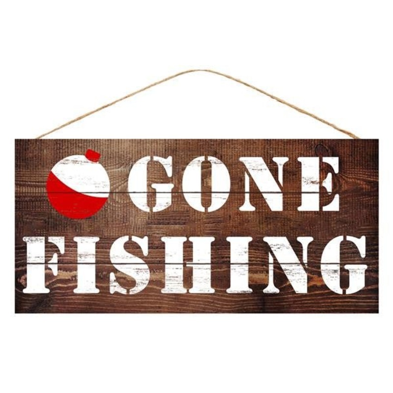 12.5" MDF Gone Fishing Sign
