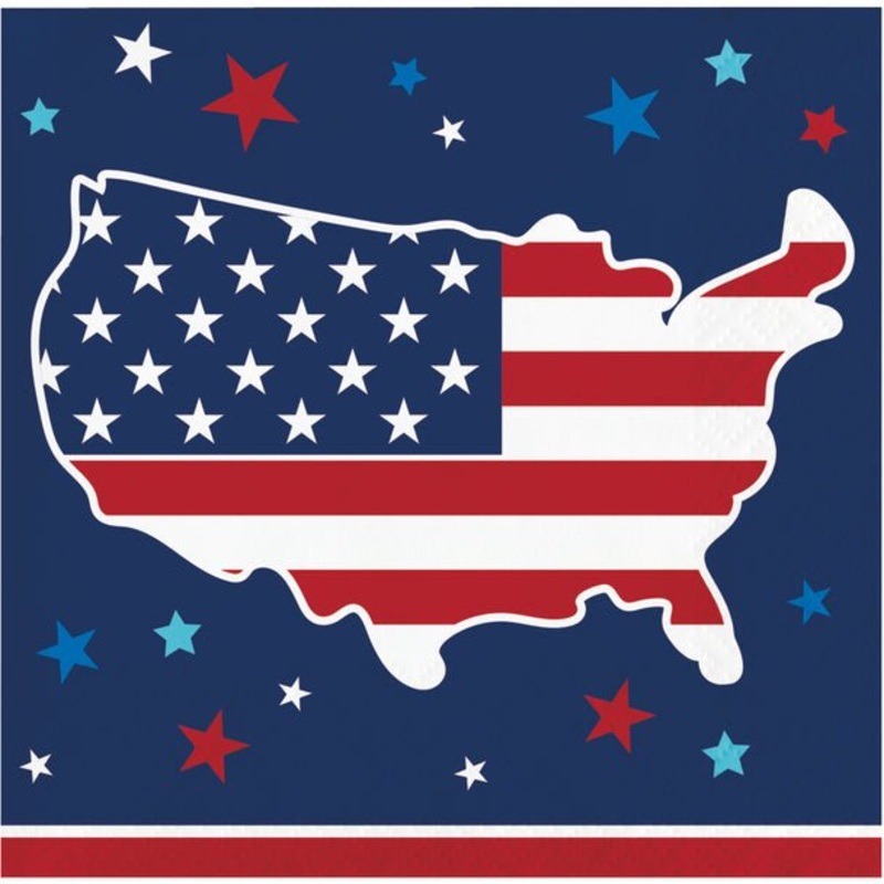 4th Of July Freedom Fireworks Beverage Napkins | 16ct
