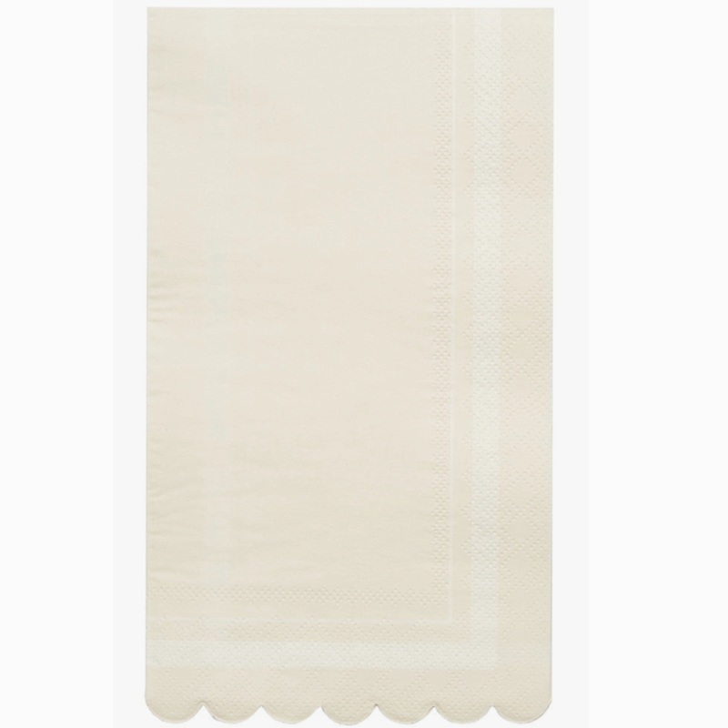 Cream Scalloped Edge Dinner Napkins