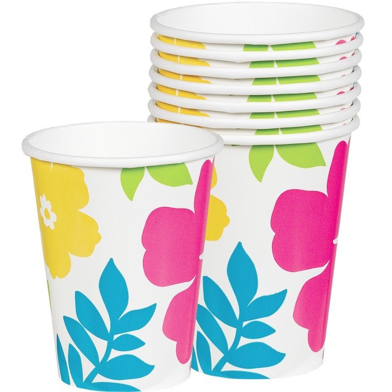 Summer Hibiscus Paper Cups 9 oz. | 50ct