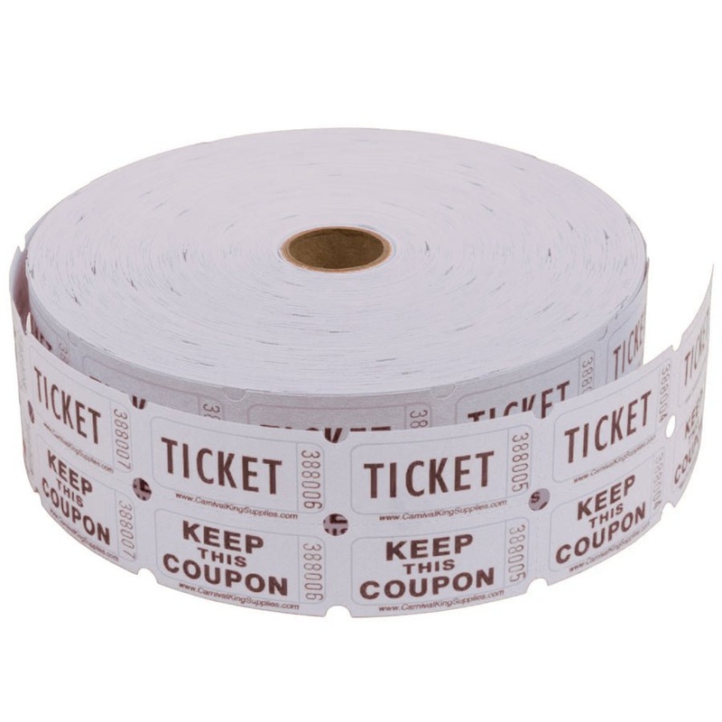 White Double Ticket Roll 2000ct | 1 Roll