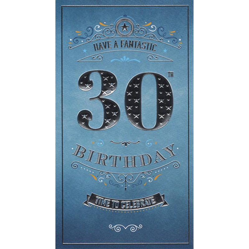 30th Birthday Card - Contemporary Design