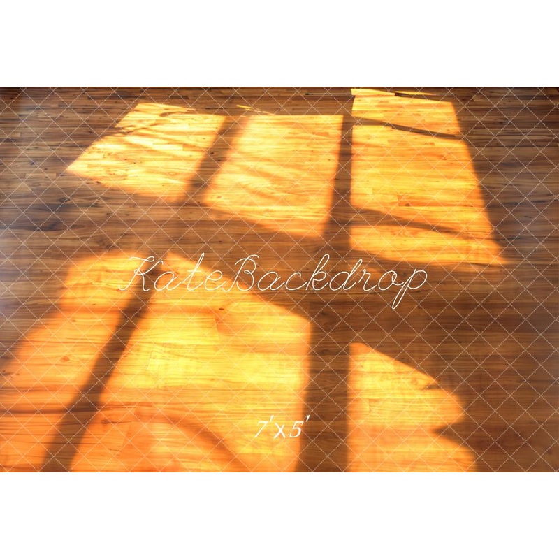Kate Warm Sunlit Floor Backdrop Designed by Kate Image Microfiber (Printed) 7x5ft - small kids sitting / cake smash