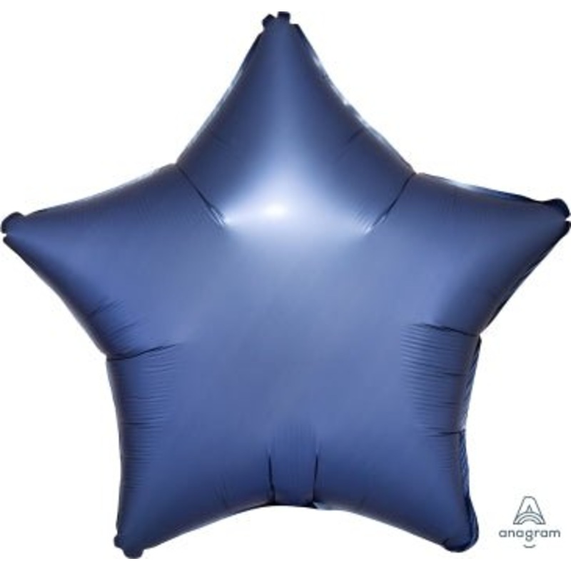 Azure Blue Satin Luxe Star Mylar Balloon 18" | 1ct