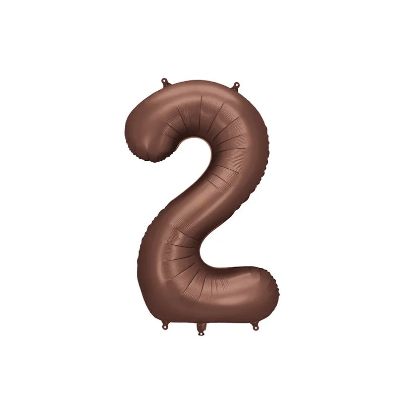 Foil Balloon Number 2 Mocha - FB1S-2-494