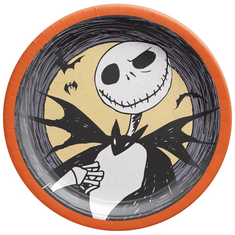 The Nightmare Before Christmas Jack Skellington Paper Dinner Plates, 10" | 18ct