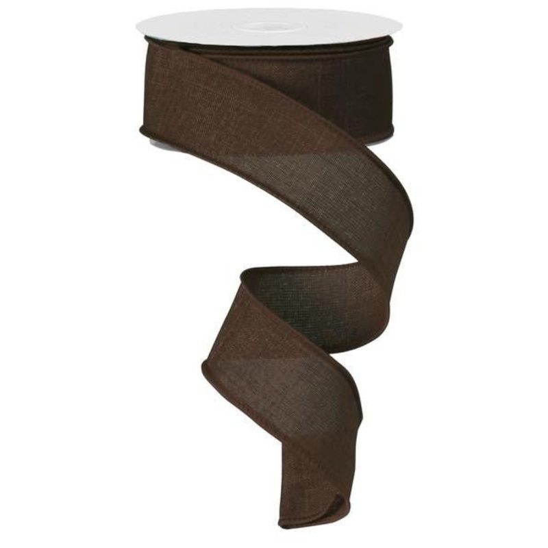 1.5" Brown Royal Faux Burlap Ribbon  - 10Yds