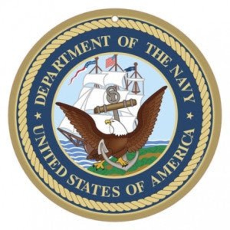 10" round US Navy Logo Wooden Sign