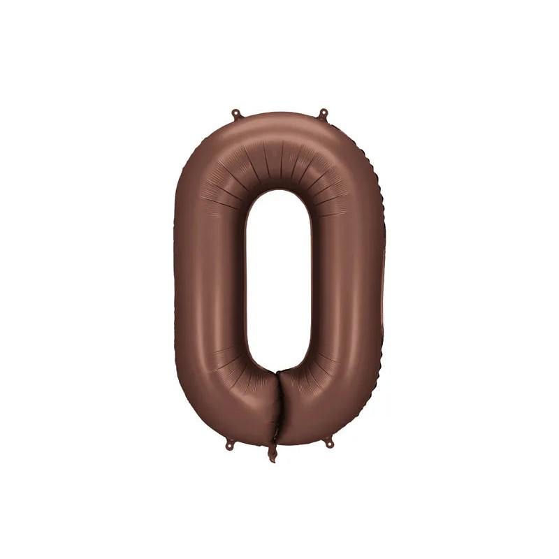 Foil Balloon Number 0 Mocha - FB15-0-494