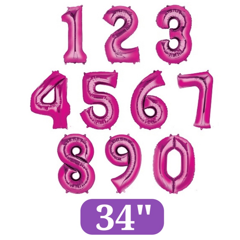 Pink Jumbo Number Balloons 34" | 1 ct 1