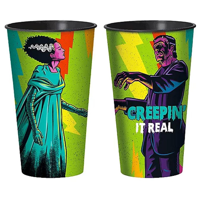 Frankenstein & Bride of Frankenstein Plastic Cup, 32oz | 1ct