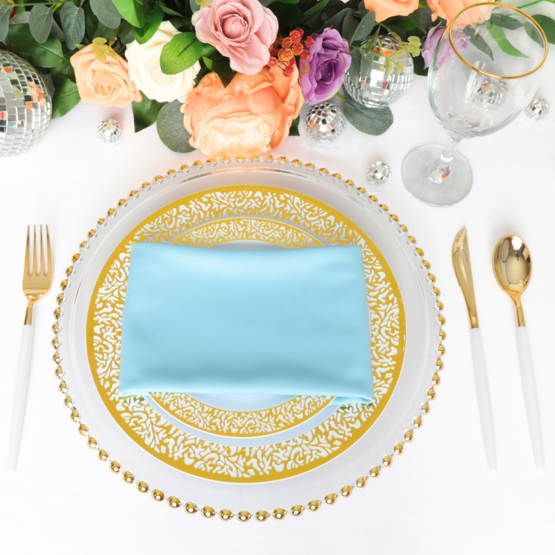 Scuba Napkin 20"x20" (5 pcs/pk) - Baby Blue