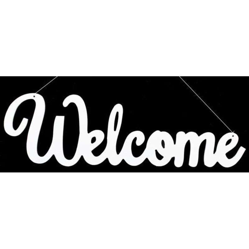 15" Welcome Sign: White