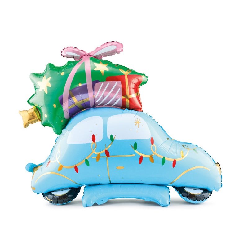 Standing foil balloon Christmas Car, 40.2x39.4in, mix FB157