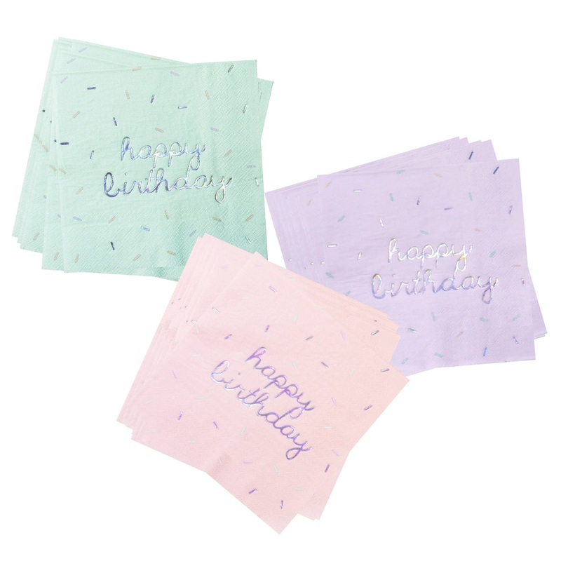 Sprinkles Pastel Happy Birthday Napkins