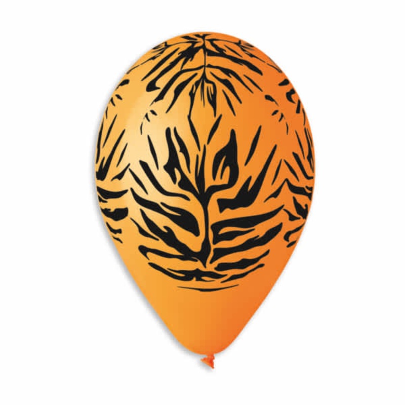 Tiger Animal Stripes Printed 12 Latex Balloons (50 count)