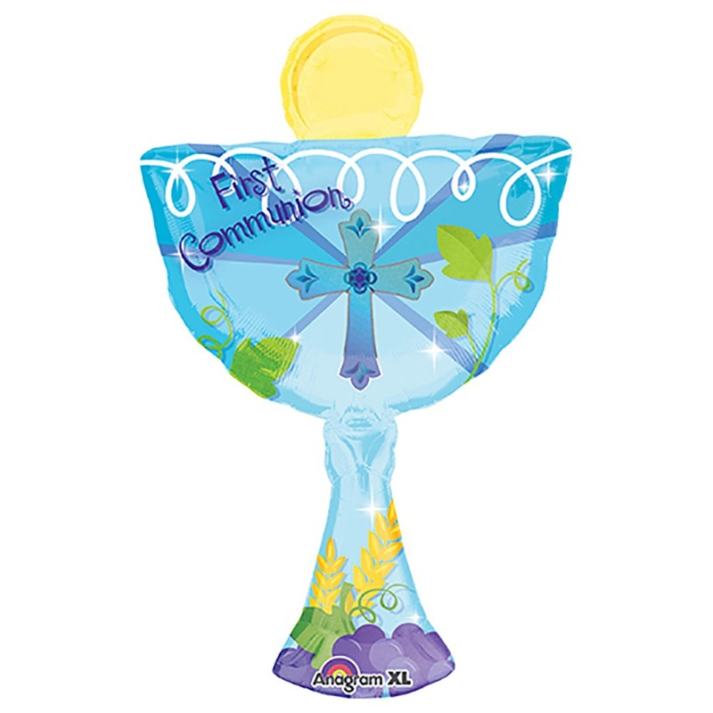 1st Communion Blue Chalice 31 Balloon