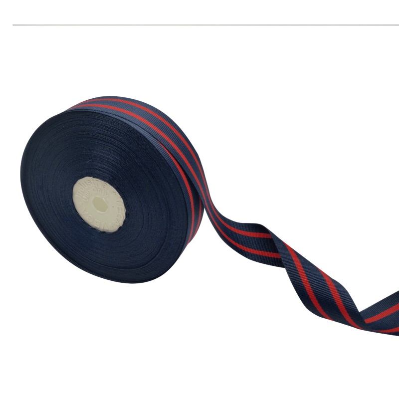 VEGA STRIPES | NAVY & RED | 25MM | 25MTR