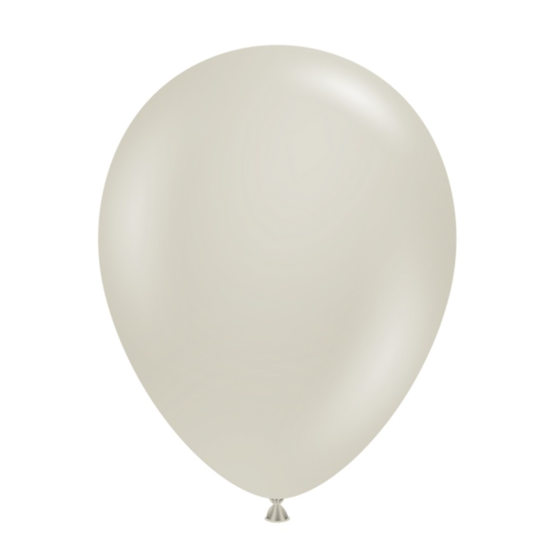 11" Tuftex Stone Inflated with Helium and Ribbon