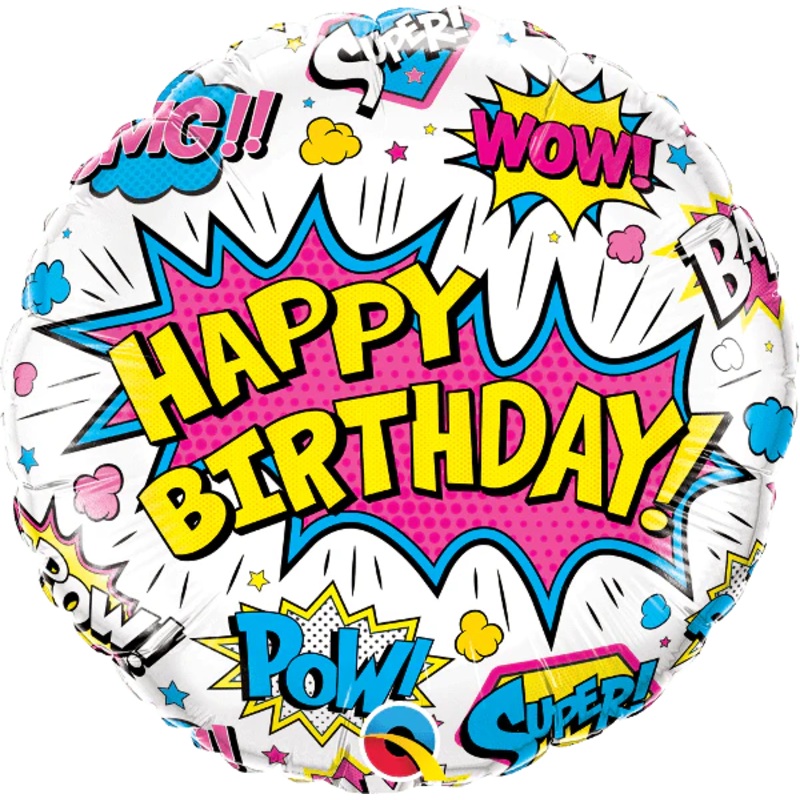 BDay Super Hero White 88128