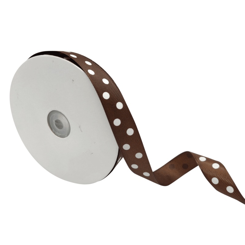 ARIA DOTS | COFFEE BROWN WITH WHITE | 20MM | 45MTR