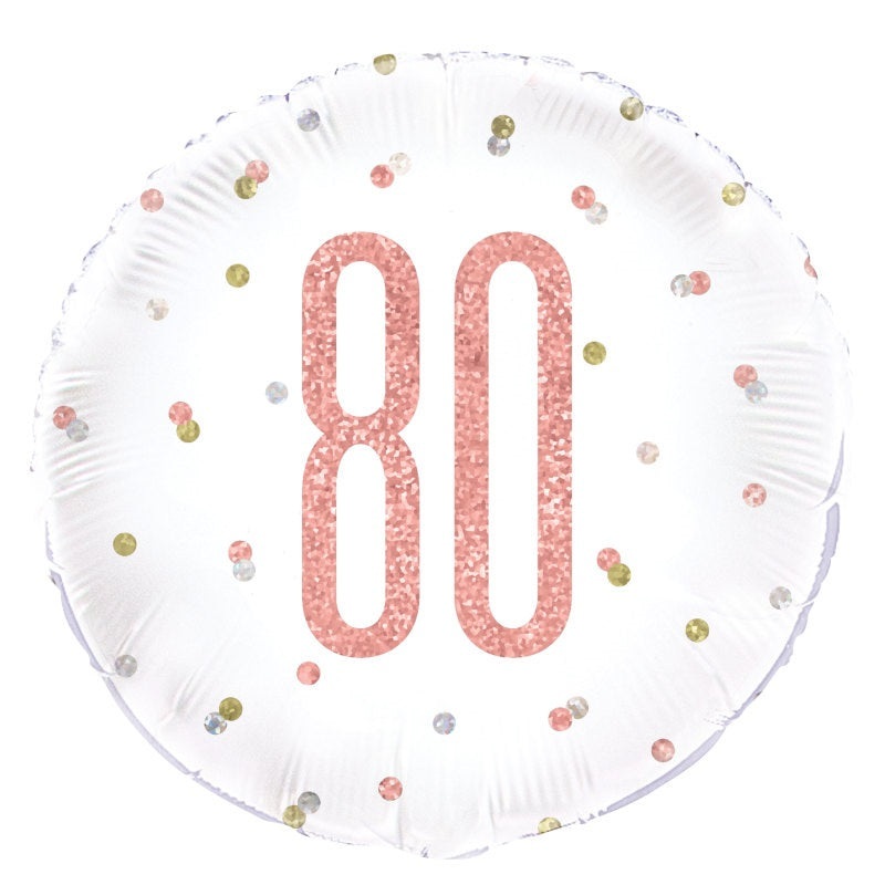 #384 Rose Gold Glitz 80 18in Printed Mylar